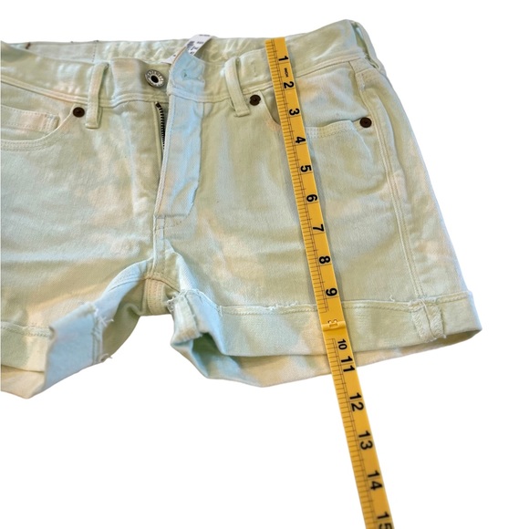 Madewell women’s shorts size 24 tie dye denim light green white raw edge cuff - Picture 7 of 14